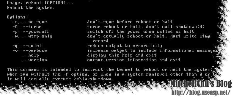 Linux CentOS reboot命令